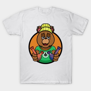 Bong Bear Head Cartoon Mascot T-Shirt